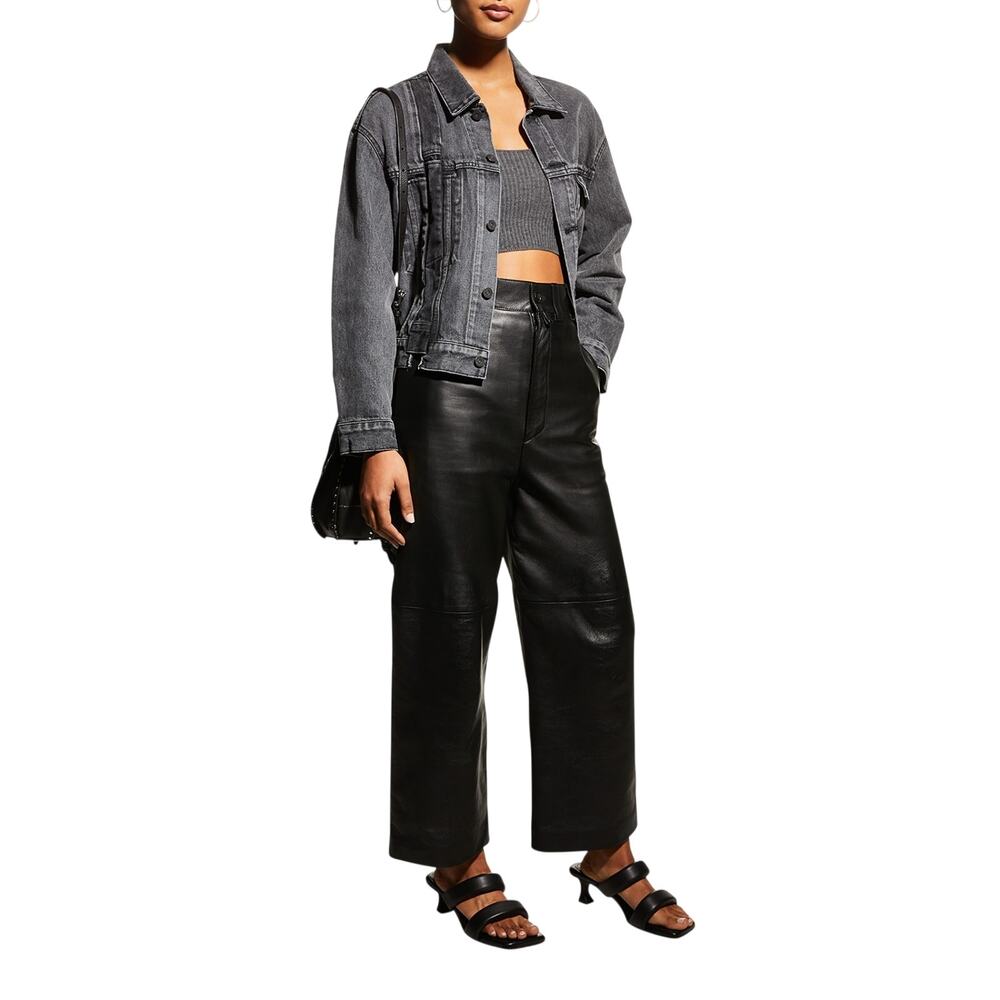 Moussy Distressed Gray Artemis Remake Denim Jacket Size M